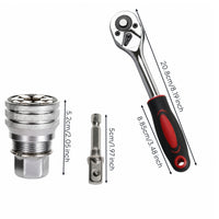 Self-Adjusting Adjustable Socket Hexagonal Versatile Socket Knurled Tool Non-Slip for Diyers, Mechanics, Home Maintenance, Workshop