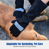 Long Sheepskin Gloves, Gardening, Cut-Resistant, Pet Bath