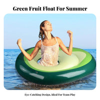 Green Fruit Water Lounger Thickened Material Inflatable Green Fruit Lounger Top-Grade PVC Inflatable Swim Loop for Adults, Kids, Beach