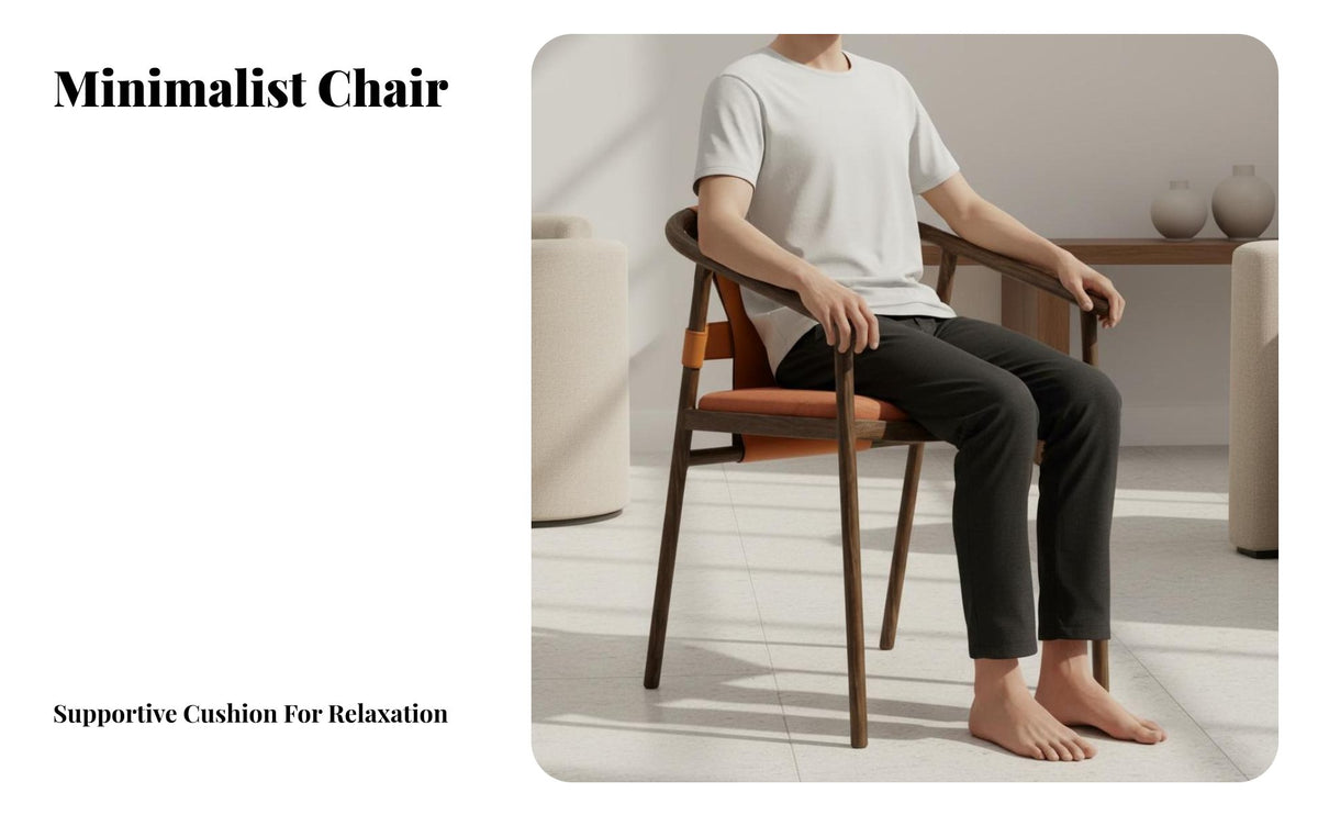 Mortise and Tenon Structure Saddle Leather Dining Chair Easy Assembly Minimalist Wabi-Sabi Chair Stain Resistant Authentic Leather Armchair Waterproof for Interior Designers, Hospitality Business Owners, Study Room, Restaurant, Home Office, Bedroom