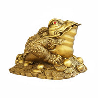 Three Legged Frog Statue Feng Shui Figurine Hand-Polished Abundance Frog Sculpture for Home