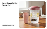 5 Pieces 2000ml Cold Water Kettle Set Large Capacity Water Jug Set Measurement Markings Lidded Drink Pitcher with Cups for Homeowners, Kitchen