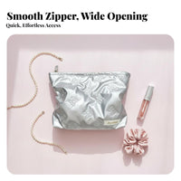 Korean Design Clutch Pouch Portable Quilted Cosmetic Case Lightweight for Women