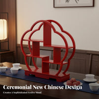 Chinese Design Dessert Stand Elegant Design Plum Blossom Shaped Pastry Shelf Engagement Party Food Display for Engaged Couples, Tea Parties, Weddings