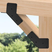 2 Pieces Angled Brackets Rust-Resistant Angle Support Bracket Coated Post and Beam Connectors for Construction