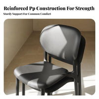 Modernist Design Molded Plastic Seat Thickened Construction Stackable Plastic Stool Space-Saving Dining Chair Modern design aesthetic for Restaurant Owners, Homeowners, Event Planners, Small Apartment, Cafe, Kitchen