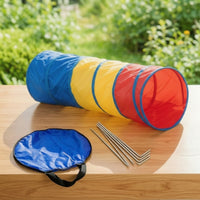 Portable Tunnel with Ground Spikes Lightweight Dog Tunnel with Stakes Easy Setup Indoor for Backyard
