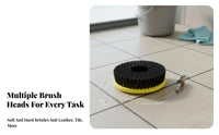 Electric Drill Cleaning Brush Bristles Drill-Powered Scrubber Attachment Set Heavy Duty for Car Cleaners, Cleaning Technicians, Restroom, Kitchen