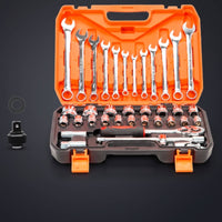 37 Pieces Organized Automotive Repair Tool Kit Portable Socket and Wrench Set Compact Socket Set Sturdy for Roadside Emergency