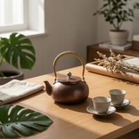 Copper Teapot Retro Hammered Teapot Removable