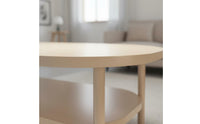 Small Space Friendly Double Deck Coffee Table Sturdy and Long-Lasting 2-Tier Coffee Table Scratch-Resistant Living Room Furniture Anti-Rust Frame for Apartment Dwellers