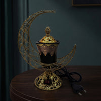 Ceramic Scent Dispenser with Metal Frame Decorative Electric Scent Dispenser Ornate for Home Decor, Prayer Spaces, Lounges