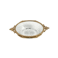 Glass Bowl with Metal Trim Sophisticated for Entryway