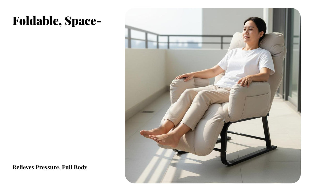 Foldable Design Folding Rest Chair Converts to Bed Adjustable Recliner Chair Breathable Material Single Person Recliner Sofa High-Density Foam Filling for Not on Ice Workers, Students, Balcony, Bedroom, Living Room, Small Areas