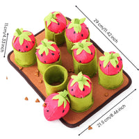 Mental Stimulation Strawberry Snuffle Mat Easy to Clean Strawberry Sniffing Mat Bite-resistantResistant Interactive Treat Brain-Teaser Toy Squeaky
