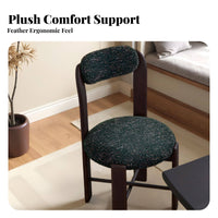 Upholstered Cane Backrest Chair French Design Dining Seat Sturdy Wood Frame Vintage Design for Families, Adults, Kitchen