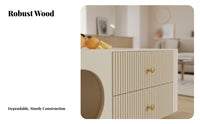 Minimalist Design Matching TV Stand and Coffee Table Set Floor-Standing Matching Living Room Furniture Set cord Management Household Furnishings Rounded Corners for Bedroom
