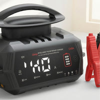 Battery Charger with Clamps 6V 12V 24V Smart Battery Charger Crocodile Clips with Insulation Cover Digital for Car Owners