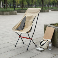 Lightweight Moon Chair Compact Ultra Light Aluminum Folding Chair Breathable for Sketching