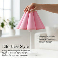 Table Lamp Lampshade with Flower Petal Shape Design for Girls Bedroom, Cloth for Ceiling Light or Bedside Soft Textile Shade