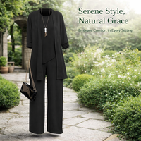 Loungewear Set for Women, Comfortable Polyester Long Pants Casual Wear, Flattering Two-Piece Pantsuit Solid Outfit Designed for a Perfect Fit