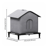 Outdoor Cat House Textile-coveredCovered Raised Cat House Warm Animal Housing for Cold Weather