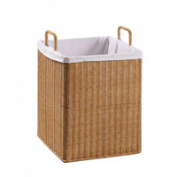 Stylish Design Square Woven-Design Bin Sturdy Tall Woven Container Easy to Clean Laundry Hamper Large Capacity for Hotel Managers, Apartment Dwellers, Bathroom, Bedroom, Dorm Room, Nursery