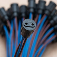 Wire Connector with Bakelite Lamp Holder for 4mm Bi-Pin Base, High Temperature PTFE Insulation with 20cm Length, Blue and Brown DIY Lighting Kit