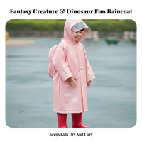 Lightweight Kids Cartoon Raincoat Packable Children's Waterproof Poncho Reusable for Girls, Toddlers, School, Outdoor