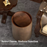 Wood Grain Trash Can Large Capacity Double Layer Trash Bin Easy to Clean Double-Layer Wastebasket for Living Room, Kitchen, Bedroom