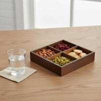 Grid Snack Platter Wood Wooden Compartment Tray for Party