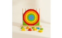 Wooden Stacking Toy with Dowels Educational Rainbow Stacking Blocks Rainbow Stacker Educational Playset Colorful