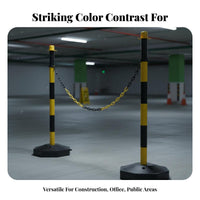 Movable Queue Line Barrier Indoor Outdoor Use Chain Stanchion High Visibility Portable Barrier for Event Organizers, Events, Warehouses