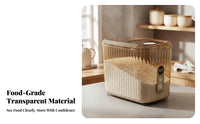 Rice Storage Container Food-Grade Material Rice Container Grain Dispenser with Measuring Measure Airtight Closure