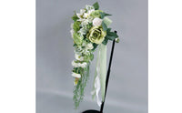 Realistic Look Artificial Teardrop Bouquet Real Feel Cascading Wedding Bouquet Long-Lasting for Brides