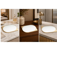 Asymmetrical Mirror Decorative Mirror with Gold Frame Modern for Living Room