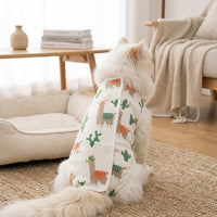 Cat Recovery Suit with Tie Straps, Short Sleeve Neuter Suit Cat, Post Surgery Clothes for All Seasons, Anti-Lick Spay Suit for After Surgery Use