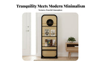 Movable Freestanding Display Divider Multi-Functional Arched Partition with Display Slots Vintage Design Privacy Screen Space-Saving for Interior Decorators, Apartment Dwellers, Home Office Workers, Entryway, Bedroom