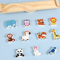 Cognitive Development Woodland Creature Balance Blocks Coordination Training Wooden Creature Stacking Game Educational Fine Dexterity Skills for Children, Toddlers, Home Play, Preschool