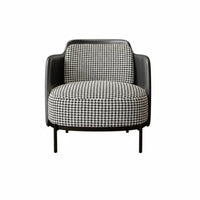 Houndstooth Pattern Upholstered Wingback Armchair Nordic Design Accent Chair Light Luxury Indoor Furniture Minimalist Design for Readers, Homeowners, Adults, Living Room, Reading Nook, Bedroom, Home Office