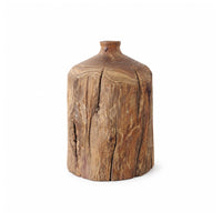 Wooden Vase Imperfection-Appreciating Bottle Vase Minimalist Flower Holder for Essentials-Focused Decorators, Tea Room
