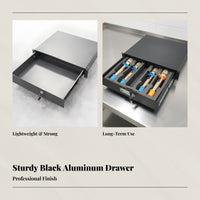 Lockable 19" 2U Drawer Travel Case, Universal Microphone Receiver Rack Drawer