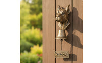 Dog-Themed Welcome Door Chime Antique Vintage Bronze Canine Door Bell Vintage-Style with Welcome Sign for Entryway