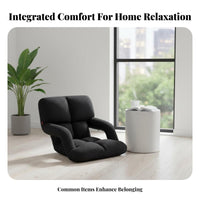 Nursingsupportive Foldable Lounger with Armrests Portable Adjustable spine supportrest Lounger Multi-Functional Lazy Sofa Padded padding for Children, Office Workers, Living Room, Playroom, perusing corner, Meditation
