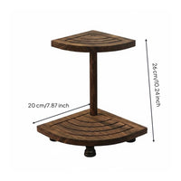 2-Tier Wooden Corner Shelf Solid Wood 2 Tier Wooden Shelf Multi-Functional