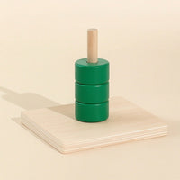 Vertical Stacking Peg Toy Rounded Wooden Stacking Toy Compact for Playroom, Kids