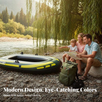 Foldable Inflatable Boat Thickened Material Inflatable Dinghy Boat Puncture Resistant Blow-up Dinghy Multiple Air Chambers for Outdoor Enthusiasts, Families, Boating, River, Lake, Beach