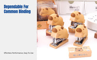 Mini Stapler Set, Capybara Cartoon Figure, Cute Student Office Stationery, Random