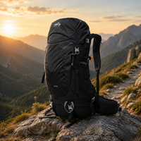 Water Repellent Nylon Hiking Backpack Multi-Day Trekking Rucksack Padded Back
