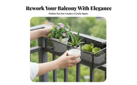 Easy to Hang Hanging blossom Pot storage areasaving Railing Planter Rack Anti-Rust Plant Holder sturdy for Apartment Dwellers, Garden Lovers, Homeowners, Balcony, Fence, Patio, Porch